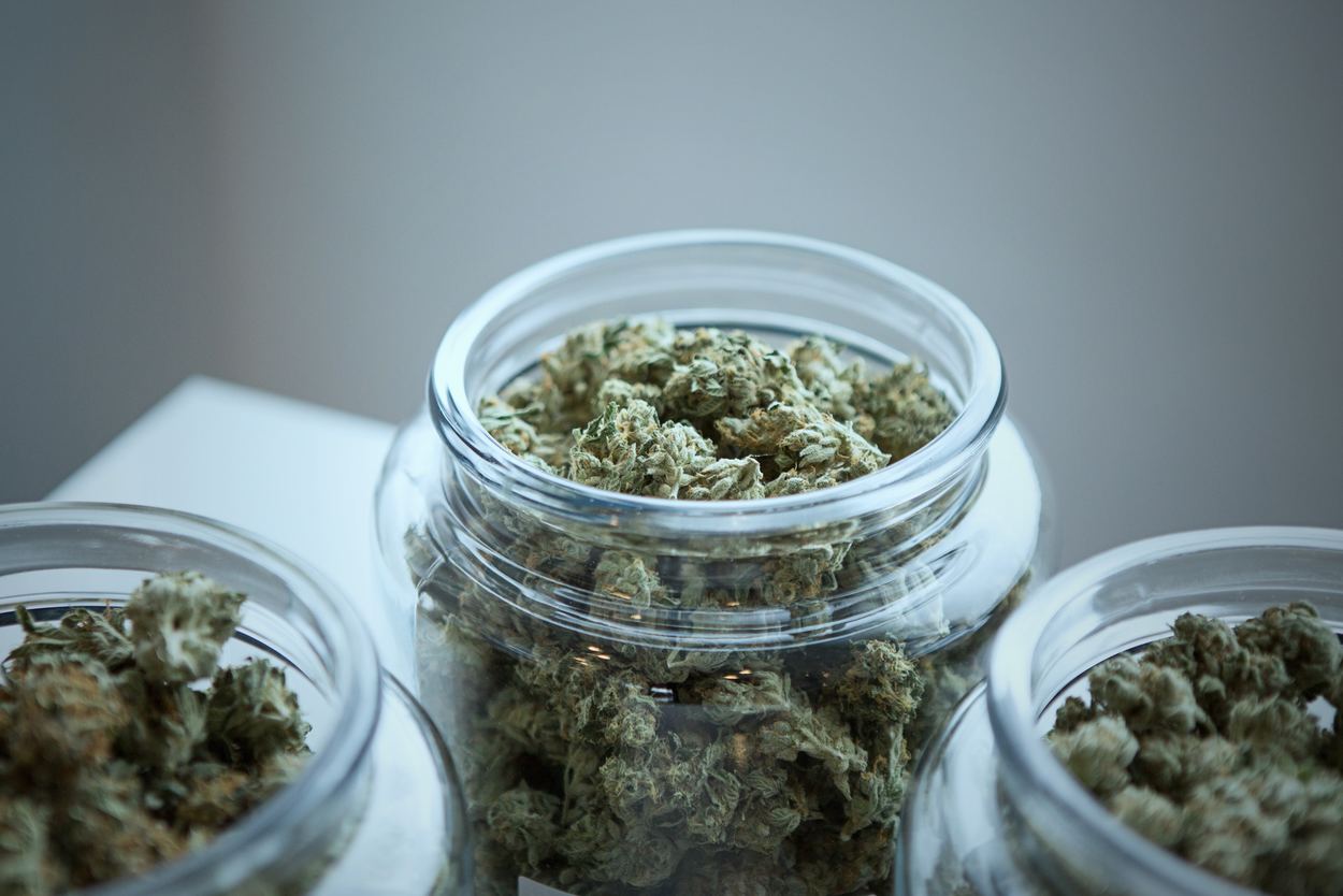 Cannabis in a jar